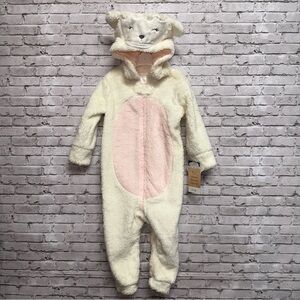 Modern Kids Size 24M Lamb Hooded Coverall Sleepwear NEW NWT
